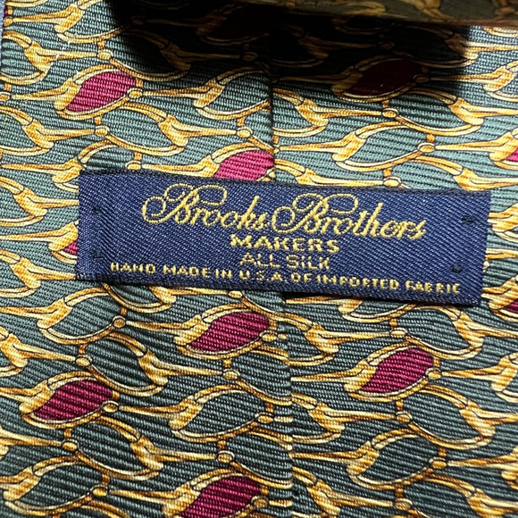 Brooks Brothers Mens Tie Necktie Multicolor Geometric 100% Silk Tied Classic USA - Picture 3 of 5